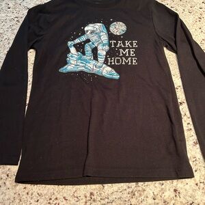 4/$20 Cat & Jack Black Long Sleeve Tee with Astronaut Design